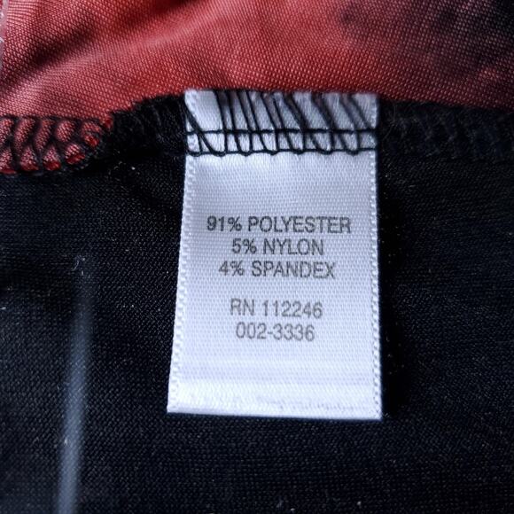 Kimono Top Womens XL Red Black Floral Paisley Velvet Burnout Boho Elegant Work - Picture 5 of 8